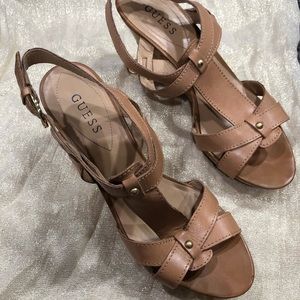 Guess wedge heels brown size 10